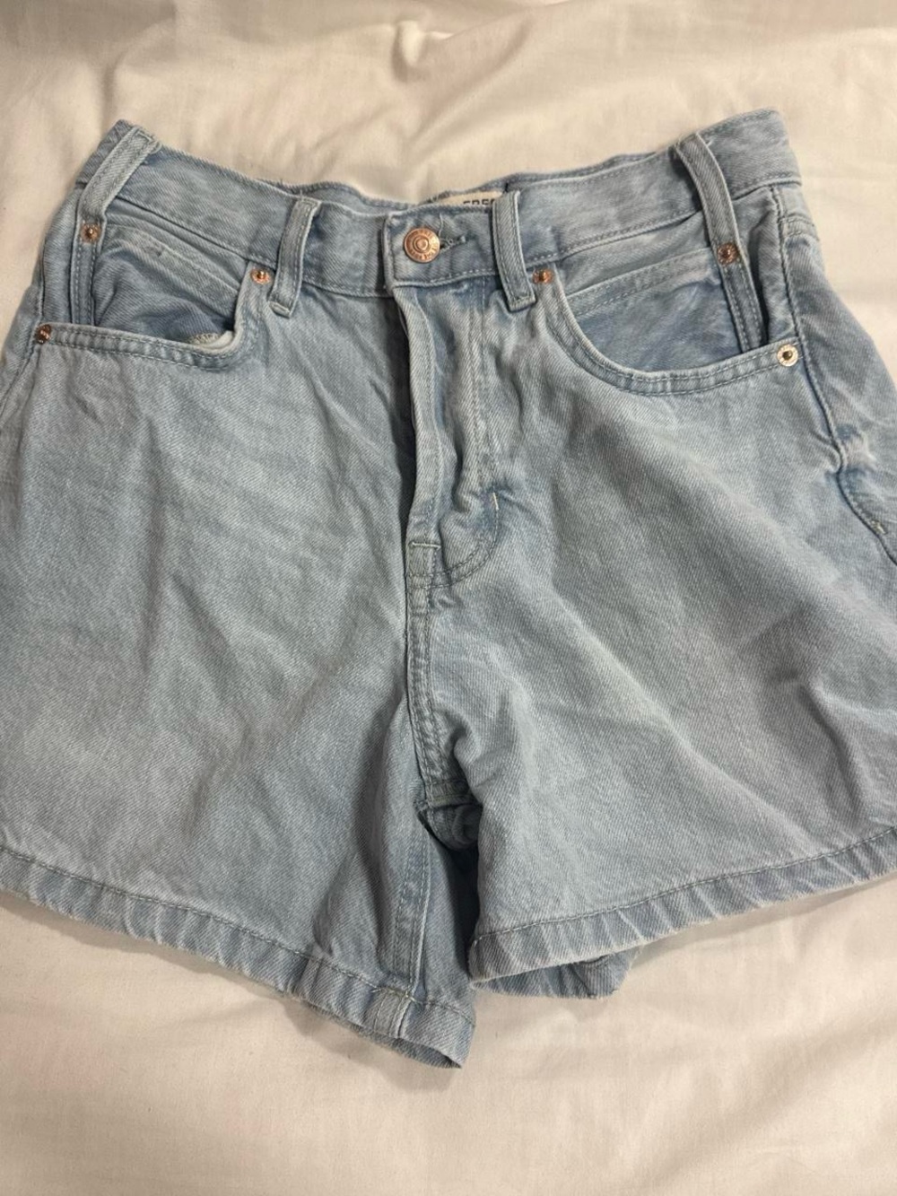 Free People Light Wash Denim Shorts